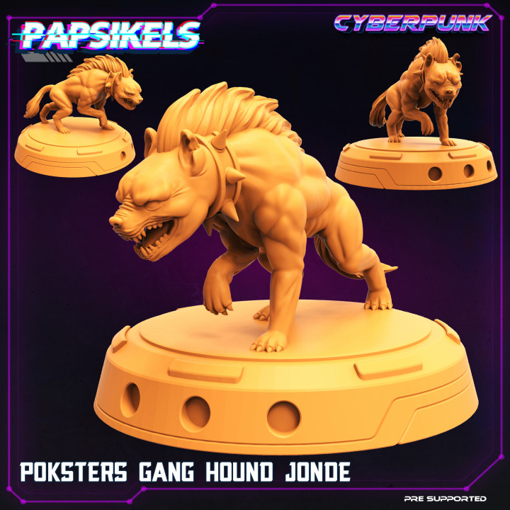 poksters gang hound jonde papsikels miniatures Tabletop Characters & Creatures Sci-Fi Universe Store 3D print model - Mito3D