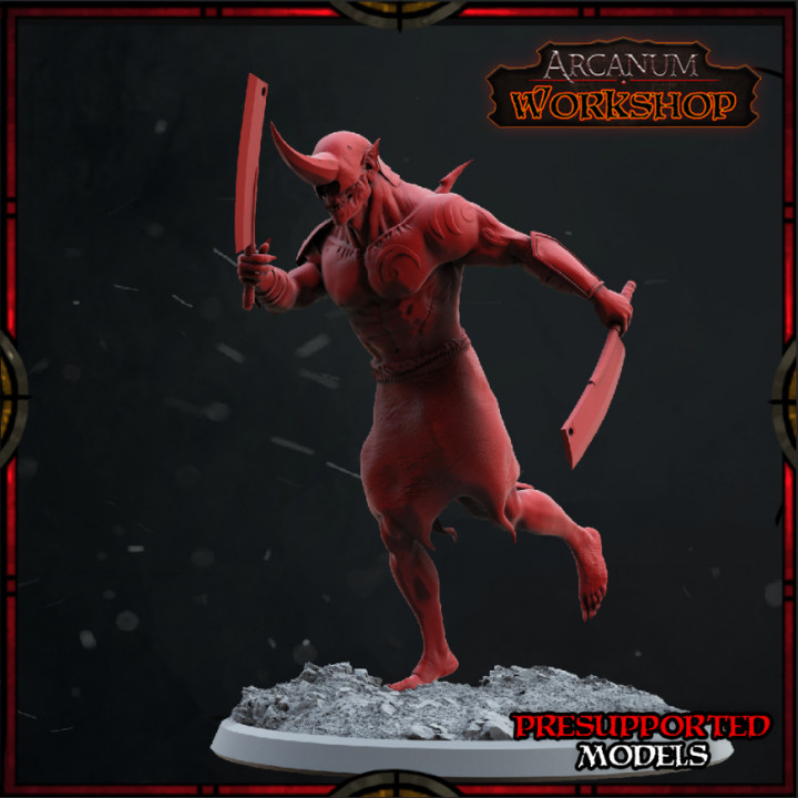 Berserker Dämon Geheimnis Werkstatt Tischplatte Zeichen Kreaturen Fantasie Universum Geschäft Kreatur Diablo gotisch Hölle Monster rot Wargaming Tabletopgaming diable Kampagne 3D print model - Mito3D