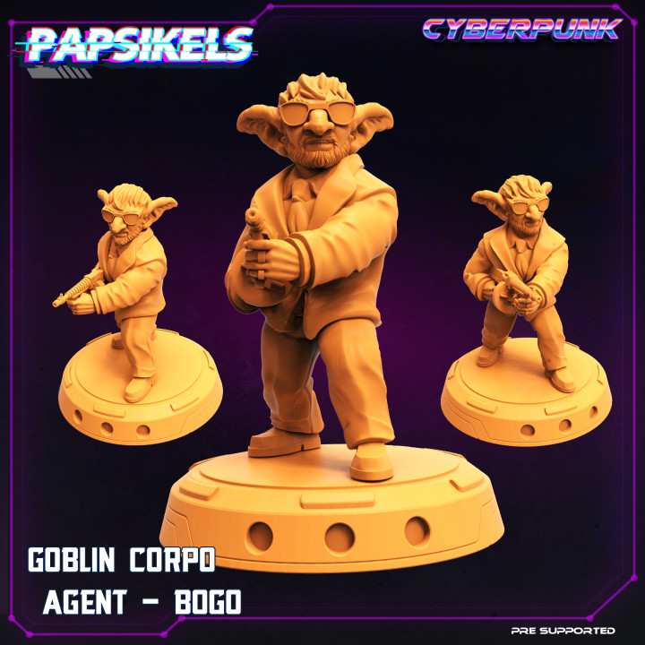 goblin corpo agente bogo papsikels miniaturas tampo mesa personagens criaturas Sci Fi universo loja 3D print model - Mito3D