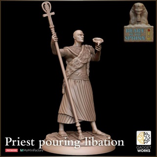 egyptian priest - heart sphinx gadgetworks Tabletop Characters & Creatures Fantasy Universe Store egypt miniature dnd ritual 32mm ttrpg libation tabletopcharacters&creatures&gt fantasyuniverse 3d print model - Mito3D