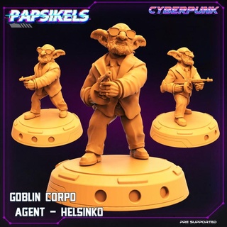 goblin corpo agent - helsinko papsikels miniatures Tabletop Characters & Creatures Sci-Fi Universe Store cyberpunk shadowrun 3d print model - Mito3D