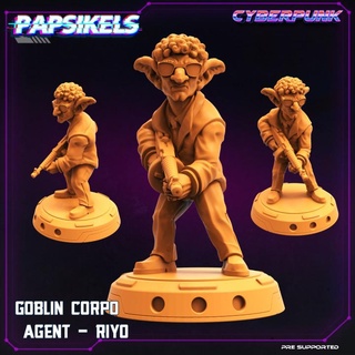 goblin corpo agent - riyo papsikels miniatures Tabletop Characters & Creatures Sci-Fi Universe Store cyberpunk shadowrun 3d print model - Mito3D
