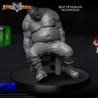 beat human 1b miniature - pre-supported epics n stuffs dragons dungeons fighter mini rpg warhammer warrior boardgame tabletop dnd pathfinder ttrpg 5e supported 3d print model - Mito3D