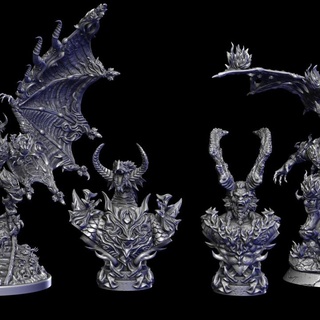 bahamut exclusive ifrit bust gekko miniature Tabletop Characters & Creatures Fantasy Universe Store Fan Art Busts demon dragons fantasy finalfantasy d&d ff7 3d print model - Mito3D