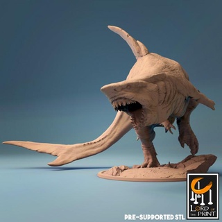 karchar tyrant lord print Tabletop Characters & Creatures Fantasy Universe dinosaur great shark trex megalodon tyranosaur tide lotp sharkosaur 3d print model - Mito3D