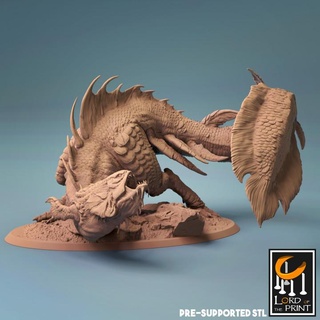 depht walker lord print Tabletop Characters & Creatures Fantasy Universe dinosaur fish biped lotp coelacanthe 3d print model - Mito3D