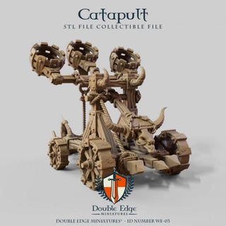catapult 03 double edge miniatures Tabletop Characters & Creatures Fantasy Universe Vehicles Machines armor army fantasy medieval warhammer weapon boardgame tabletop lort 3d print model - Mito3D
