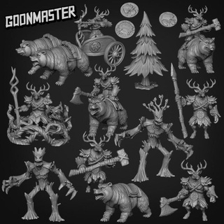 deadly deer release goon master Tabletop Characters & Creatures Fantasy Universe Store animal bear beast creature forest man men mount nature pine tree ent cavalry root vine folk chariot bases tauren 3d print model - Mito3D
