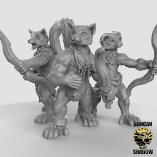 lemur folk bows pre supported duncan shadow Tabletop Characters & Creatures Fantasy Universe Store fantasy dungeonsanddragons dnd tabletopgames anthropomorphic ttrpg anthro presupported humblewood animalfolk burowsandbadgers 3d print model - Mito3D