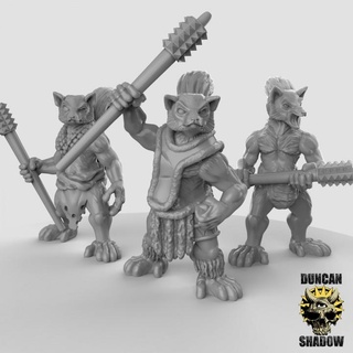 lemur folk warclubs pre supported duncan shadow Tabletop Characters & Creatures Fantasy Universe Store dragons dungeons fantasy dnd tabletopgames kingsofwar ttrpg presupported humblewood animalfolk burrows 3d print model - Mito3D
