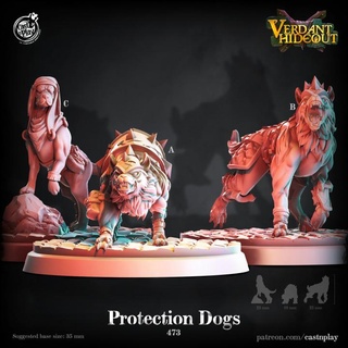 protection dogs pre-supported cast n play Tabletop Characters & Creatures Fantasy Universe Store animal dog pet dnd doggo guild familiar castnplay verdant supported 3d print model - Mito3D