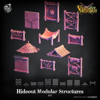 verdant co modular structures pre-supported cast n play Store Tabletop 3D Printable Terrain Fantasy environment wooden watchtower walls presupported 3d print model - Mito3D