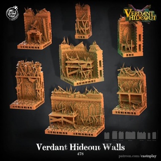 verdant hideout walls openlock pre-supported cast n play Store Tabletop 3D Printable Terrain Fantasy clip fantasy fdm modular castle dungeon presupported 3d print model - Mito3D
