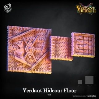 verdant hideout floor openlock pre-supported cast n play Store Tabletop 3D Printable Terrain Fantasy clip modular module dungeon tiles dnd floors 3d print model - Mito3D