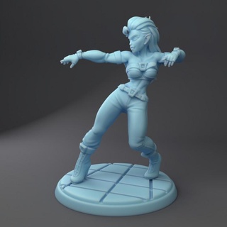 maggona orcish dancer twin goddess miniatures Tabletop Characters & Creatures Fantasy Universe Store female orc d&d bard synthwave vaporwave shadowrunner 3d print model - Mito3D