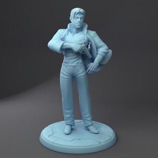 sonny synth detective twin goddess miniatures Tabletop Characters & Creatures Sci-Fi Universe Store gun male cyberpunk ranger npc synthwave warforged shadowrunner miamivice 3d print model - Mito3D