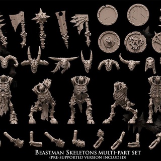 bestman skeletons multi-part set avatars war Tabletop Characters & Creatures Fantasy Universe Store beast dragons dungeons mini old rpg school warhammer miniature age multipart arena supports dnd 9th beastman beastmen aos beasts ttrpg kow presupported pre-supported regiment supported ninth deathmatch aow avatarsofwar 3d print model - Mito3D