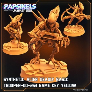 synthetic alien deadly basic trooper-00-254 name key yellow papsikels miniatures Tabletop Characters & Creatures Sci-Fi Universe Store kill team 3d print model - Mito3D