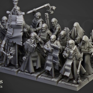 fanatical zealots - highlands miniatures Tabletop Characters & Creatures Fantasy Universe Store warrior sun priest mace wargame empire 32mm 9thage nun heretic nuns reforged fanatics sunland sonstahl flagelantes 3d print model - Mito3D
