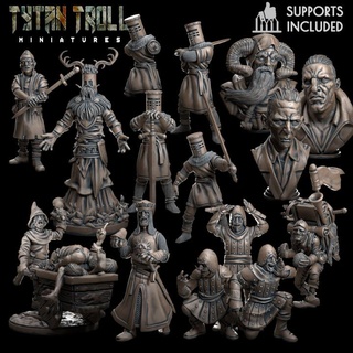 december21 patreon bundle pre-supported tytantroll miniatures Store fantasy miniature python dead holy minis creatures dnd tim monty grail busts enchanter presupported bring 3d print model - Mito3D