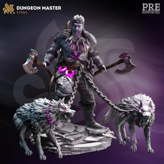 Goliat lobo Maestro Wajoski dm stash bárbaro bestia vikingo cazador guardabosque terrible huargo dnd domador 5e lobos huargos 3d print model - Mito3D