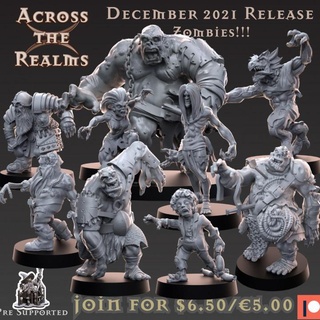 across realms - december 2021 release Tabletop Characters & Creatures Fantasy Universe Store gaming miniatures rpg undead tabletop zombies dnd pathfinder 5e 3d print model - Mito3D