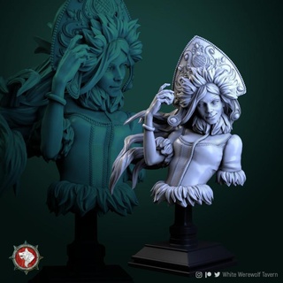 snow girl bust pre-supported white werewolf tavern Tabletop Characters & Creatures Fantasy Universe Store Fan Art Busts busts 3d print model - Mito3D