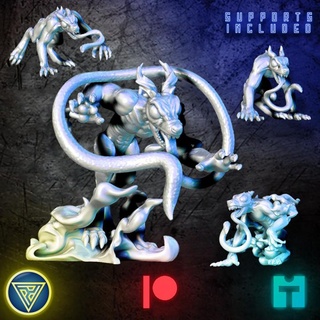 hounds tindalos set print paint play Tabletop Characters & Creatures Fantasy Universe alien hound roleplay rpg sci-fi character miniature tabletop 32mm starfinder outsider 3d print model - Mito3D