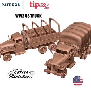 us truck type gmc - 28mm eskice miniature aron Tabletop Characters & Creatures Historical Universe Vehicles Machines action bolt ww2 wargame paratrooper camion 1 72 56 3d print model - Mito3D