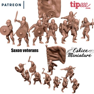 saxons warriors x10 serie 1 - 28mm eskice miniature aron Tabletop Characters & Creatures Historical Universe Store dark figurine viking age wargame saga 15mm sombre 72 56 3d print model - Mito3D