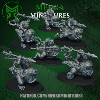 orcs riding chompas mekka miniatures Tabletop Characters & Creatures Fantasy Universe Store 40k orc ork warhammer orks goblins riders grots squigs gobbos hogs snotlings chompaz 3d print model - Mito3D