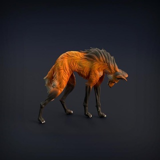 maned wolf animal den miniatures Toys & Games Animal Creature Figures art dog fantasy figure fox realistic sculpture statue companion miniature wildlife predator dnd woodland presupported supported 3d print model - Mito3D