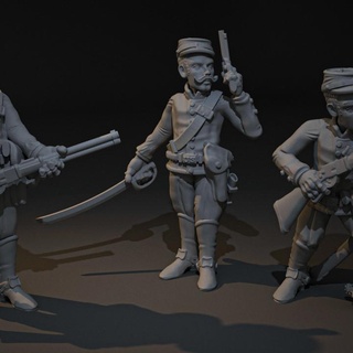high noon wild west infantry pack stormforge minis Tabletop Characters & Creatures Historical Universe Store rpg soldier wargaming miniature tabletop cavalry cowboy wildwest highnoon 3d print model - Mito3D