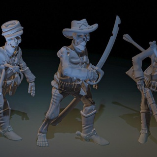 high noon wild west undead cavalry pack stormforge minis Tabletop Characters & Creatures Fantasy Universe Store army rpg skeleton soldier wargaming tabletop cowboys wildwest 3d print model - Mito3D
