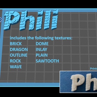phili true 3d font jason Home & Garden Homeware Ornaments Store text letter name alphabet texture label 3d print model - Mito3D