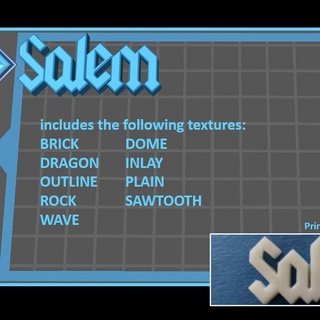 Salem vero 3d font Jason casa giardino articoli per ornamenti negozio testo lettera alfabeto struttura etichetta 3d print model - Mito3D