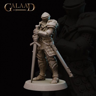 knight 01 - december release galaad miniatures dragon fantasy guard roleplay sword warrior tabletop frog dungeon dnd tribes 3d print model - Mito3D