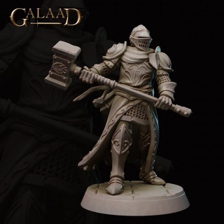 knight 04 - december release galaad miniatures armor dragon fantasy guard roleplay sword warrior hammer tabletop dungeon dnd tribes 3d print model - Mito3D