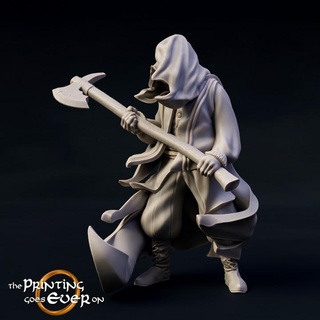 dark raider - presupported printing goes ever Store fantasy fighter ghost mini monster wargaming warhammer warrior miniature lotr evil shadow wraith tabletop bad rider 28mm spirit dnd frostgrave skirmish specter spectre 5e pre-supported statblock 3d print model - Mito3D