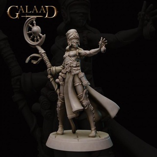 priest - knight december release galaad miniatures dragon fantasy female human roleplay wizard magic staff tabletop spell dnd tribes 3d print model - Mito3D