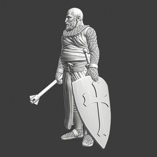 medieval templar knight - resting northern crusades miniatures Tabletop Characters & Creatures Historical Universe Store battle model wargaming warrior miniature mace toysoldier 28mm knights crusader tinsoldier bornholm 3d print model - Mito3D