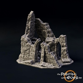 ruin piece - tribes extra model printing goes ever broken building environment fantasy fdm filament medieval mini modular nature rpg stone terrain wargaming warhammer rock miniature lotr supportless tabletop ruins 28mm dnd frostgrave skirmish scatter destroyed 5e presupported pre-supported statblock 3d print model - Mito3D