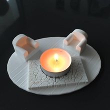 porte chauffe plat - tealight candle holder & garden 3d print model - Mito3D