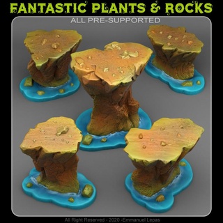 Küsten Tepuys Fantastisch Pflanzen Felsen Geschäft Tischplatte 3D druckbar Terrain Fantasie Emmanuel Stamm Loslassen unterstützt 3d print model - Mito3D