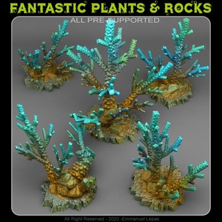plutoniano ramos fantástico plantas pedras loja tampo mesa 3D imprimível terreno fantasia Sci Fi emmanuel tribo Solte Plutão apoiado 3d print model - Mito3D