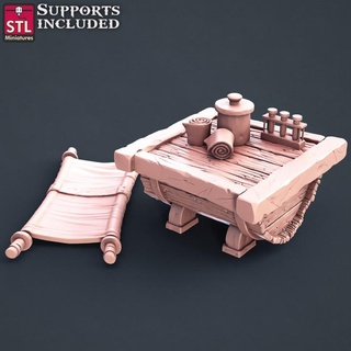 champ bataille médical table stl miniatures 3D imprimable terrain boutique fantaisie décoration meubles soutenir jeux guerre 3d print model - Mito3D