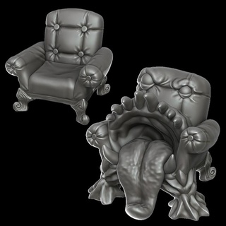 armchair mimic jamie korte Tabletop Characters & Creatures Fantasy Universe chair mini 3d print model - Mito3D