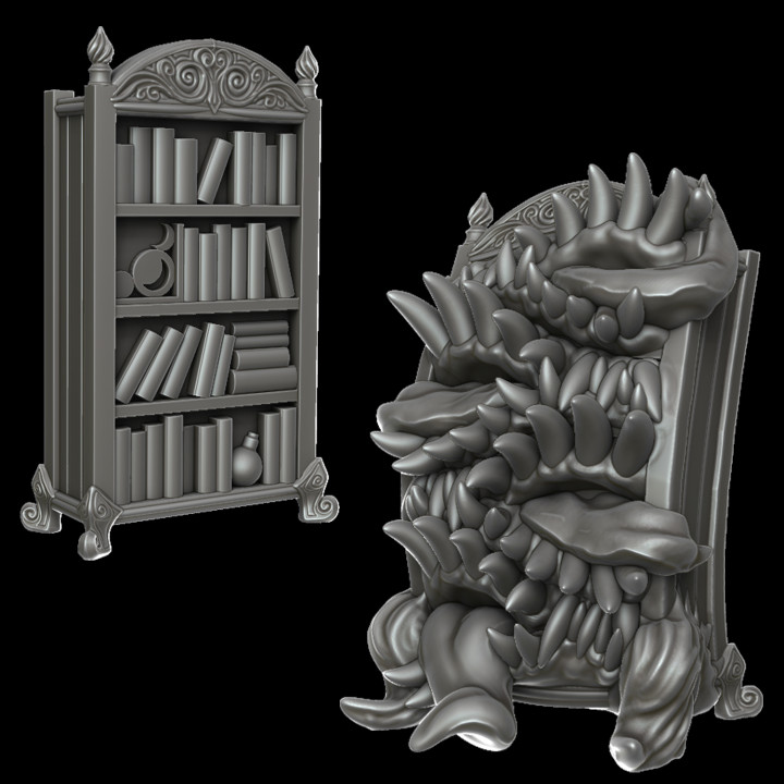 bookcase mimic jamie korte Tabletop Characters & Creatures Fantasy Universe Store mini 3D print model - Mito3D