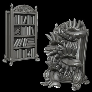 bookcase mimic jamie korte  Tabletop Tabletop Characters & Creatures Fantasy Universe Tabletop Tabletop Characters & Creatures Store mini bookcase mimic  3d print model - Mito3D