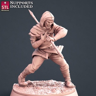 injured villager stl miniatures Tabletop Characters & Creatures Fantasy Universe Store fantasy human wargames male tabletop dnd wounded npc 3d print model - Mito3D